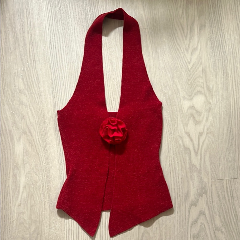 With Jean Red Top 🌹🍒